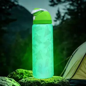 OwIa304LStainless Steel Outdoor Sports Drinking Straw Water Bottle, with Drinking Straw, Double-Layer Vacuum Outdoor Cycling Water Bottle - Single-handed Press-Open Lid, Outdoor Camping Ice Water Bottle, 32oz/945ml, 100% Leak-proof Portable Water Bottle