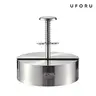 UFORU Reusable 304 Stainless Steel Metal Burger Press - Round Meat Mold with Spring Press Handle, Durable Backyard BBQ Food Prep Utensil, Home Kitchen Accessory