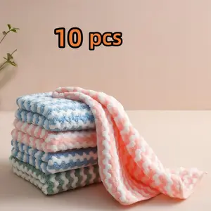 10 kitchen towels, super absorbent dishwashing kitchen towels, soft dishcloths for drying dishes, kitchen cleaning cloths, random colors