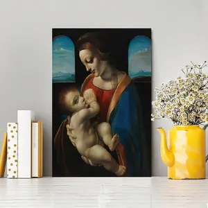 Da Vinci<Madonna Rita> Vintage Canvas Art - 29.97x 39.88cm Wooden Framed Wall Decor, Suitable for Home or Office