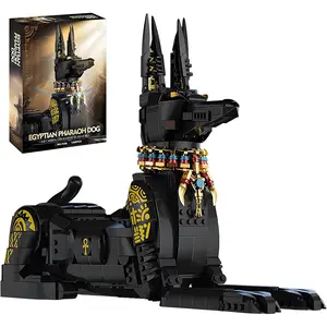Pharaoh Dog Building Blocks Set, 1208pcs Animal Dog Model toy Building Blcoks for Home Decor, Home Office Collect and Display Models, ideal choice for Christmas/ Birthday/ Halloween/ Easter/ New Year gifts
