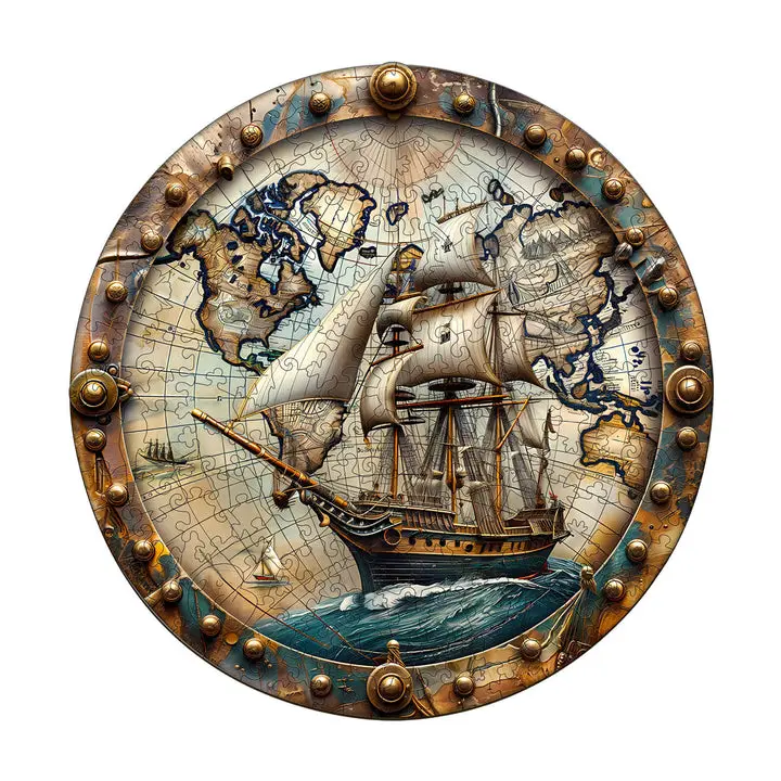 World Voyage Wooden Jigsaw Puzzle, Manual Unisex Toy, Ideal for House Decoration, Perfect Gift for Puzzles Enthusiasts