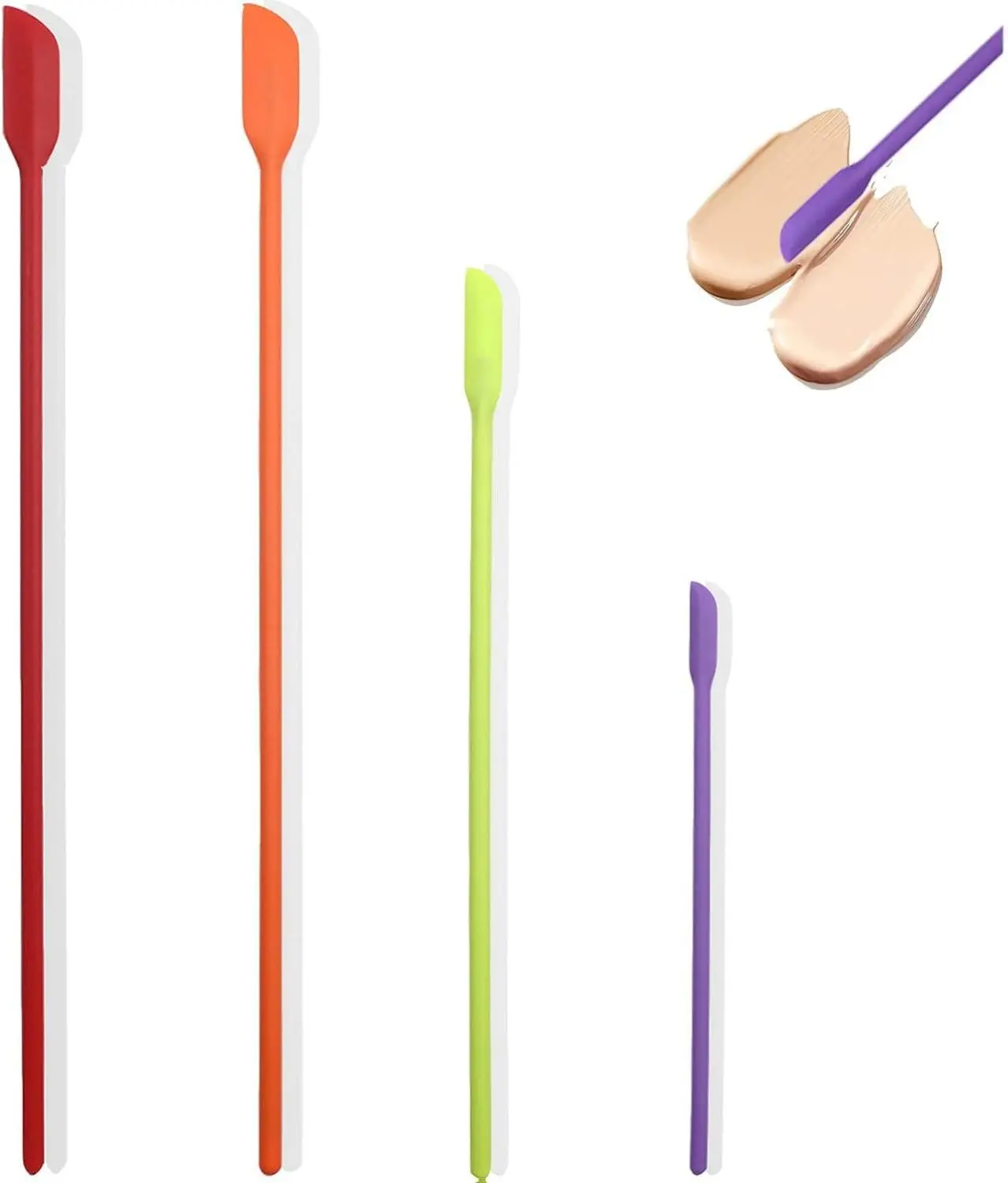 Mini Silicone Spatula Set for Cosmetics & Kitchen – 4-Piece Assorted Sizes