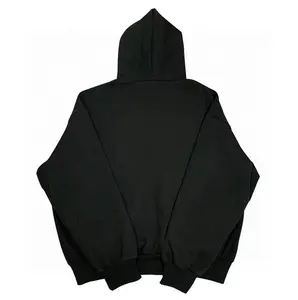 45 Retro Style Vintage Black Color Oversized Hoodie Women Men Unisex Heavyweight Streetwear Sweatshirts Long Sleeve Casual Tops French Terry, Vintage Fit