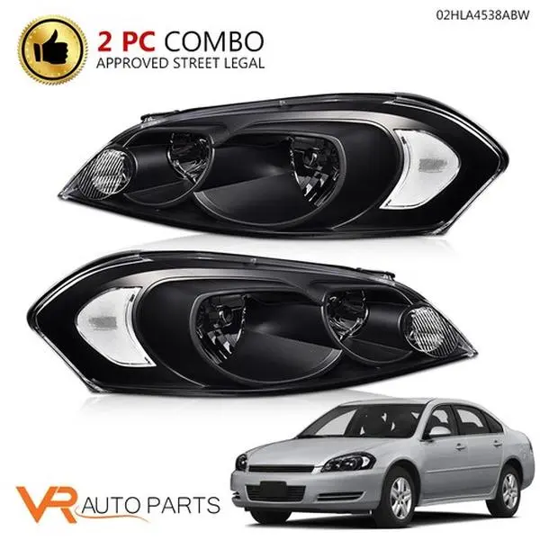Fit For 2006-16 Chevy Monte Carlo/Impala Headlight Left+Right Replace Projector