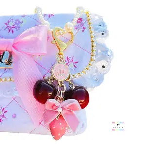 Crown Orchard Coquette Bow Mini Bag Charm / Summer Fruit Purse Charm  / Fashion Accessory