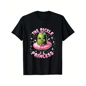 Mens Pickle Princess Ballet TShirt Cute Cotton Graphic Tee Soft Breathable Crew Neck Short Sleeve Ideal Gift For Men AllSeason Comfort