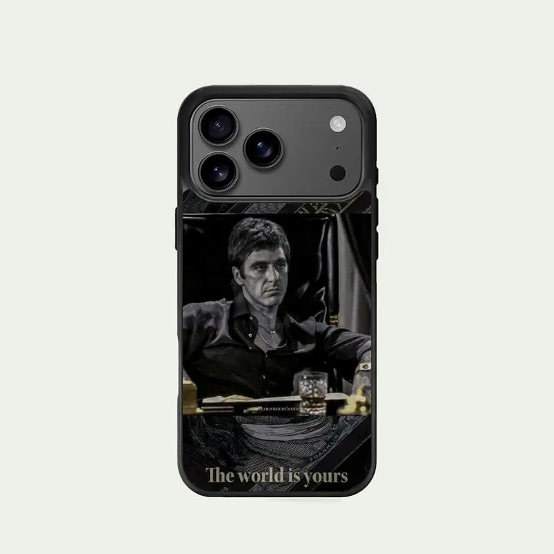 Tony Montana Phone Case, Scar Face Slim Phone Case, The World Is Your Movie, Gift For Fans, Accessories, For iPhone11 12 13 14 15 16 17 Promax Samsung S21 22 23 24 25 26