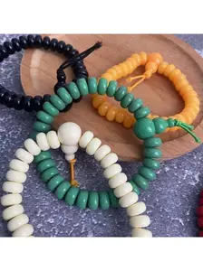 Islamic Tasbih Bracelet 33 Beads, Muslim Prayer Beads, Acrylic Flat Rosary, Tasbeeh Hand Mala, Eid Gift for Him & He