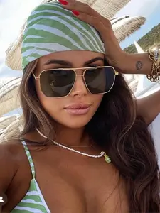 Unisex Vintage Trendy Metal Frame Sunglasses, Retro Outdoor Sports Sunglasses, Fashionable Sunglasses for Men & Women for Everyday Use