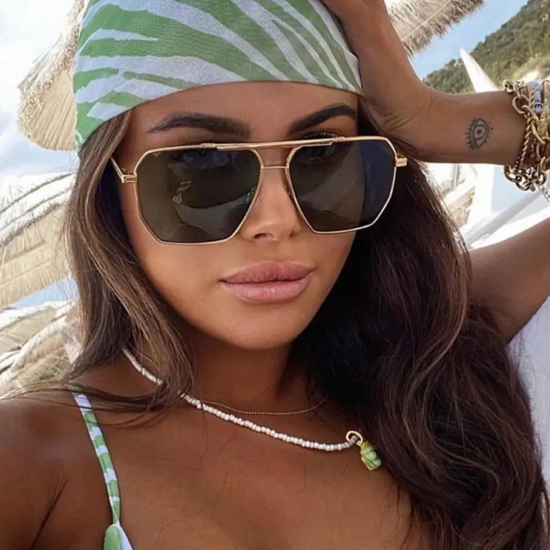 Unisex Vintage Trendy Metal Frame Sunglasses, Retro Outdoor Sports Sunglasses, Fashionable Sunglasses for Men & Women for Everyday Use, Stylish Glasses, Trendy Casual Sunglasses