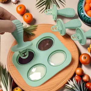 Reusable Silicone Popsicle Molds with Handles, Easy-Release Kitchen Utensils for Homemade Treats