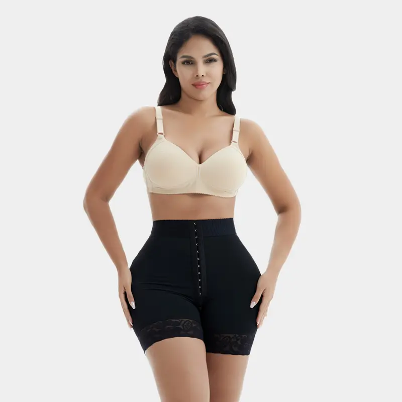 GQF Mid-Waist Body Sculpt Shorts 018 - Women's Compression Shapewear Underwear, Elastane Belly-Control M Fashion Piece, Super Stretch Moves With Your Body, Lace Stitching Adds A Refined Finish, Christmas Activewear For Wedding, Athletic Use