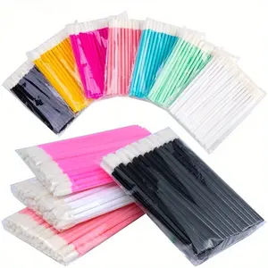 50 Pcs Disposable Lip Brushes Lipstick Gloss Applicators Makeup Swabs Micro Cleaning Brush Tools for Eyelash Extension