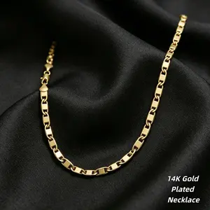 Unisex 14K Gold Plated Chain Necklace, 6mm Width, 50cm(19.69") / 60cm(23.62") Length, Bold Chain for Daily Wear, Hypoallergenic, Nickel-Free & Lead-Free, Tarnish-Resistant, Layerable Jewelry, Perfect Gift for Your Loved One