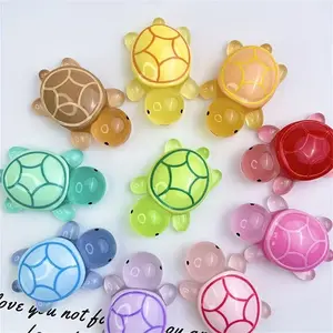 20 Piece Glow-In-The-Dark Mini Turtle Set, Colorful Plastic Handmade Models, DIY Crafts, Party Decor, Nail Art, Home Garden, Phone Case Accessories