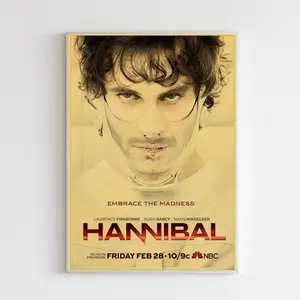 Hannibal Retro Poster, Hannibal Lecter Wall Art, Tv Series Vintage Print, Gift for Tv Show Lovers