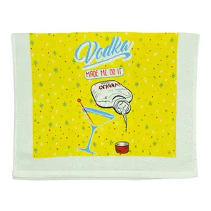 Vodka Made Me Do It Funny Liquor Mixed Drink Tea Towel Funny Dish Towels Soft Adsorbent Tea Towel