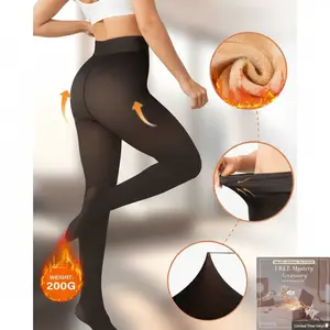 Original Magic Fleece Lined Leggings Closed Foot Winter Comfort Fleece Tights Available in Plus Size One-lined Seamless Style Fashionable Cozy Womenswear Warm Style Fashionable Cozy Womenswear - Basic FallFreshness