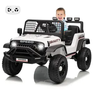 Flash Sale toy Items 12V Kids Electric Ride-On Truck, Battery-Powered Toy Car with Parental Remote Control, Dual Drive Motor, 3 Adjustable Speeds Up to 5 MPH, Spring Suspension, LED Lights & Built-In Music, Safe Rechargeable Vehicle, Ideal Gift for Kids