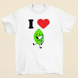 I Heart Leafy BFDI Graphic Tee Animated Object Show Fan Merch Shirt