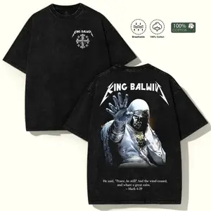 Men's King Baldwin IV Short-Sleeve Cotton T-Shirt, Crusader Christian Graphic Tee, Mark 4:39 Gothic Vintage Washed Aesthetic Streetwear, Breathable Unisex Oversized Menswear Casual Outfit men fashion black fits outdoorfun