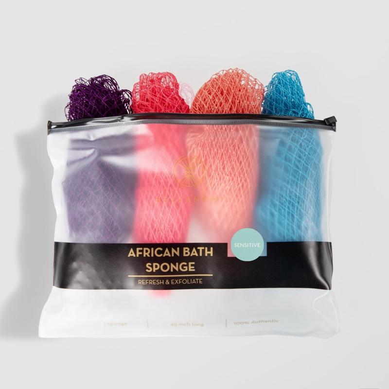 4 Pack African Exfoliating Net Sponge Bundle, Best Value for Sensitive Skin, Ethically Sourced From Nigeria, bath sponge