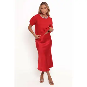 Karla Midi Skirt - Red
