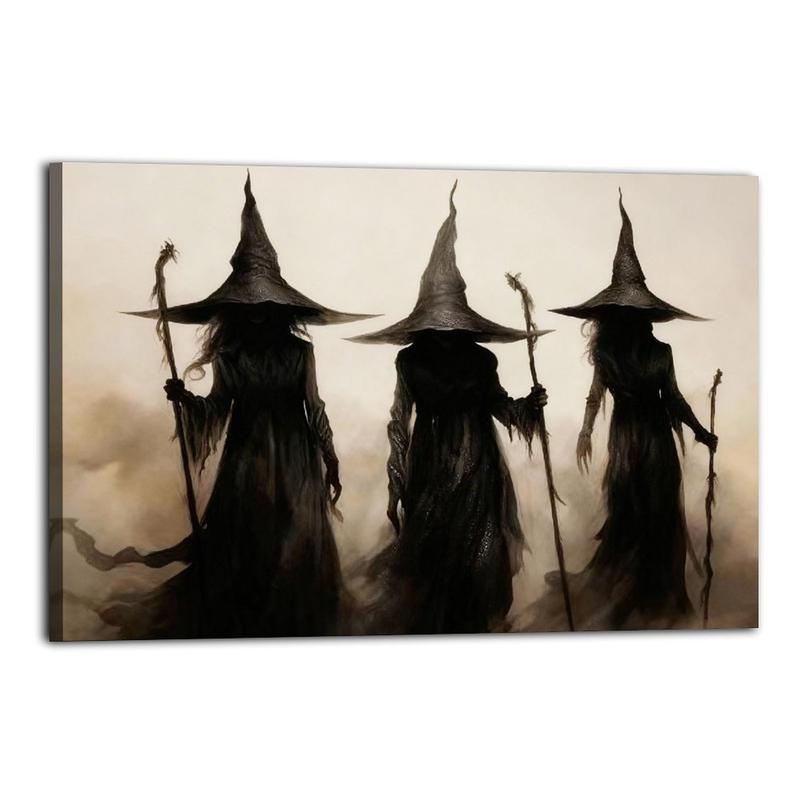 Shadows of The Arcane Triad HomeDecor WallArt LivingRoom Canvas for Bedroom Decor Canvas Poster Aesthetic Office Bathroom Painting Picture Print Modern Family Vintage Witchy Halloween Posters
