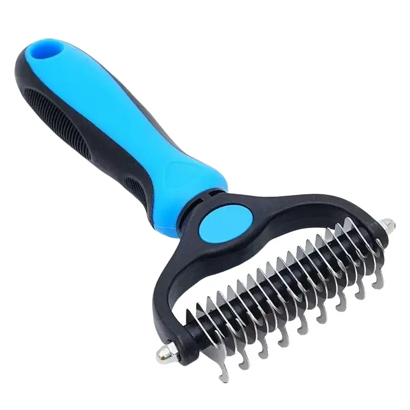 Universal Stainless Steel Pet Grooming Tool - Double-Sided Detangler Comb, Brush Fleece, Deshedding Brush, Sectioning Comb for Cats and Dogs