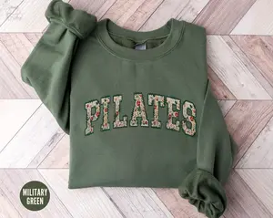 Pilates Sweatshirt, Floral Pilate Instructor Gifts, Retro Gym Sweat Shirt, Pilates Lover Sweater For Mom, Workout Coach Crewneck