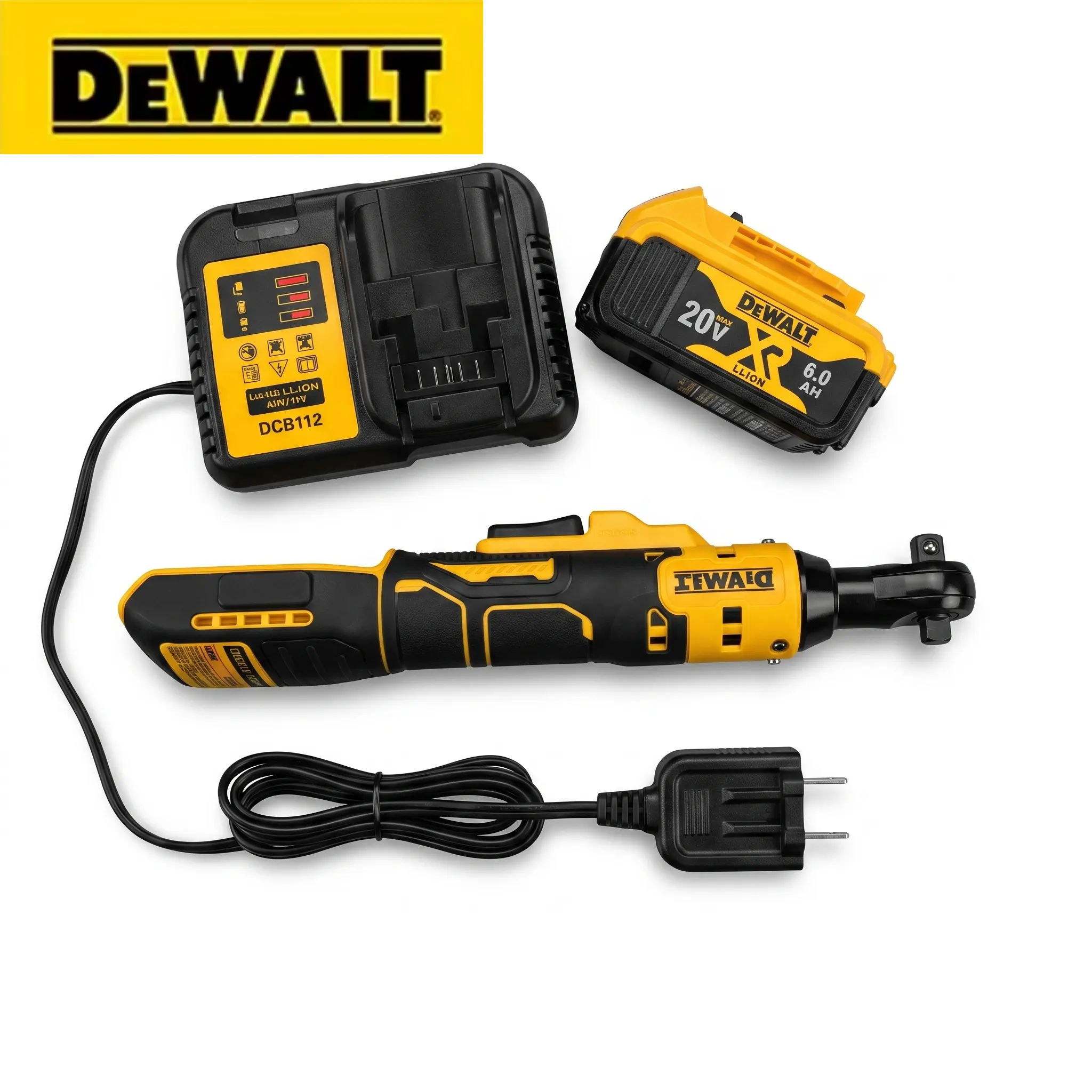 DEWALT DCF512 1/2" Cordless Ratchet Wrench for Automotive Repair & Tight Engine Bays - Tool Only or Kit, Compact Head Design, Variable Speed Trigger, LED Work Light, Ergonomic Non-Slip Handle, Lightweight Body