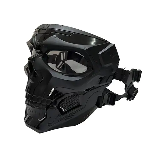 Full Face Mask Outdoor Halloween Spooky Costume Prop, Breathable Comfort Skull Mask, Role-Playing Accessory, Single Piece