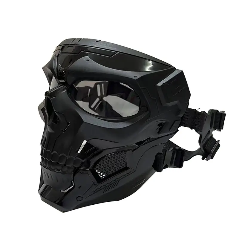 Full Face Mask Outdoor Halloween Spooky Costume Prop, Breathable Comfort Skull Mask, Role-Playing Accessory, Single Piece