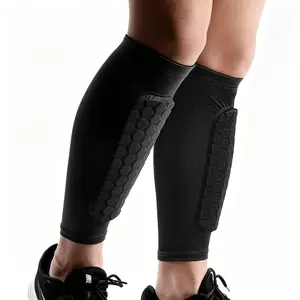 2 Pack Soccer Shin Guards with Honeycomb Pads Anti-Collision Shin Guard Sleeves for Kids Adults