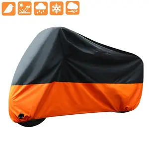 All-Weather 190T Oxford Fabric Waterproof Motorcycle Cover, UV Protection and Windproof Outdoor Shield, Fits All Motorcycles with Lock Hole and Storage Bag