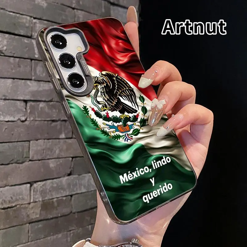 Matte Soft Silicone Protective Cover for Galaxy S22++ S23 Ultra S24 Plus S25 Ultra - Proud Mexico Pattern, Military-Grade Anti-Drop, Slim Fit Durable Casing, Comfy Grip, Non-Slip Camera Protector Accessory, Accessories
