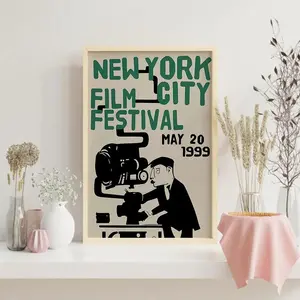 [No Frame] 1999 NYC Film Festival Poster Vintage Movie Art, Typographic