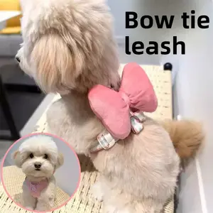 Bowknot Vest-Style Pet Harness & Dog Leash, for Shiba Inu, Bichon Frise, Teddy