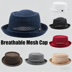 Summer Mesh Sun Hat — Unisex, Stylish, and Breathable Outdoor Headwear | British-Style Jazz Hat, Trendy Beach Hat, and Sun-Protection Fedora for Women