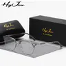 HyJex Unisex style, half-frame fashion eyebrow style, business glasses, technical  large-frame ruffian handsome flat glasses