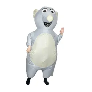 Cute Mouse Polyester Inflatable Costume, Youth Adult Size, Fits 155-190cm, Includes Fan & Battery Box, Perfect for Halloween Christmas  Cosplay Party