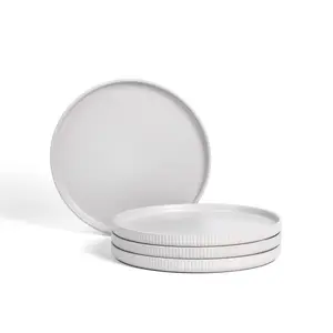 Stone Lain Set of 4 Haven Stoneware Dinner Plates Gray