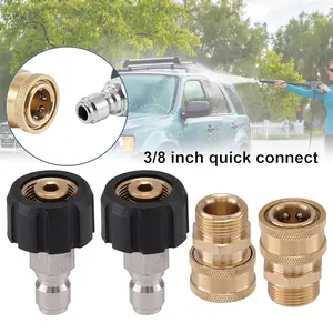 Dazone Brass Pressure Washer Adapter Set M22 14mm to 3/8 Inch Quick Connect Fittings for Easy Installation and Compatibility
