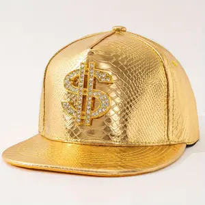 1pc Crown Money Logo Street Hip-Hop Style Flat-Brim Street Dance Hat, Heavy Metal Element Baseball Cap, Adjustable Size, New Style for Early Autumn, Suitable for Back-To-School Season, Party Wear, Unisex