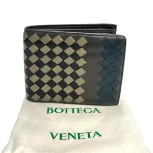 Pre-owned Bottega Veneta leather Small Leather Goods Intrecciato Bifold Wallet
