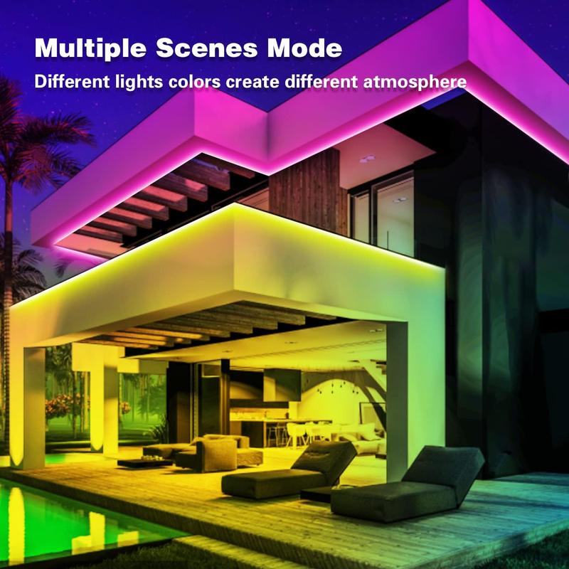 200FT 100FT 50FT LED strip app controls music sync color changing RGB lights timed switch suitable for bedroom home decoration party games