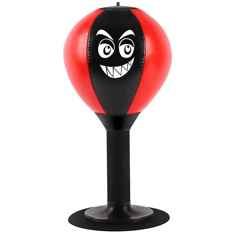 Inflatable Punching Bag - Heavy-Duty Desktop Stress Relief Boxing Ball for Adults, Equipped with Strong Suction Cup and Air Pump