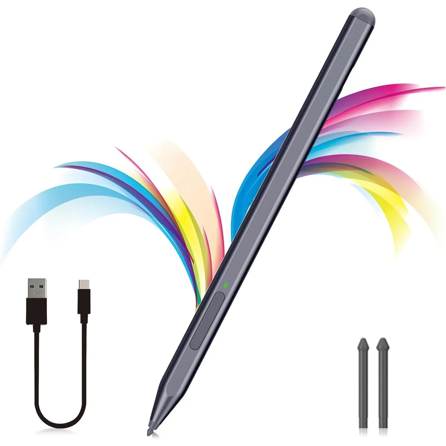 Stylus Pen for  Surface Pro12/11/10/9/8/X/7+/6/5/4/3, Surface Go 4/3/2/1, Surface Laptop1-6/Studio/Book 3/2/1 with Eraser Side Button,Palm Rejection,Tilt Function,1024