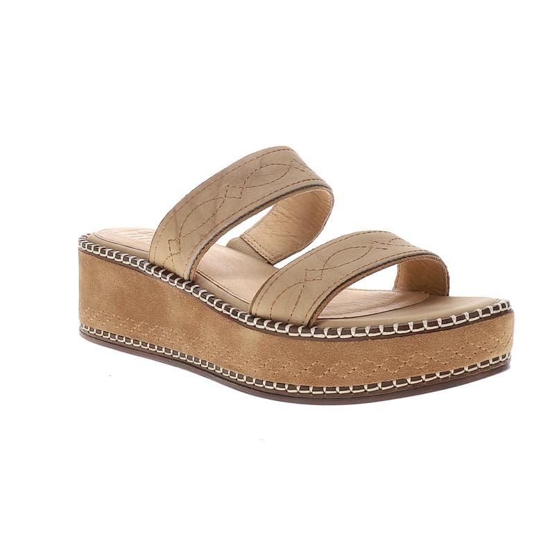 Frye Womens Joy Woodstock 2 Platform Slide Casual Sandals Casual Mid Heel 2-3" - Beige